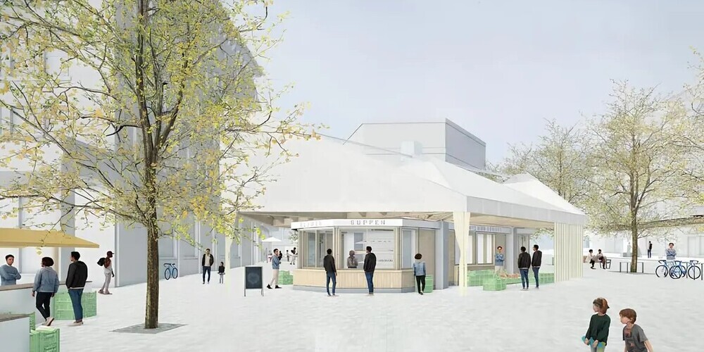Visualisierung Marktpavillon/Neugestaltung Marktplatz und Bohl