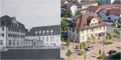 Volkshaus, Thurpark und die Alte Post.