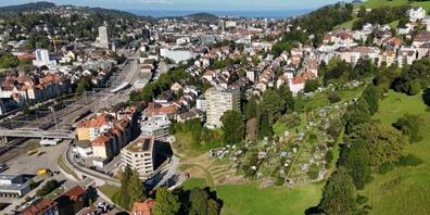 Erst durch den Bau des Bahntunnels wurde in der Stadt St. Gallen das Areal Ruckhalde für eine Überbauung frei. Vorher führten dort die Gleise der Appenzeller Bahn durch. (Archivbild)