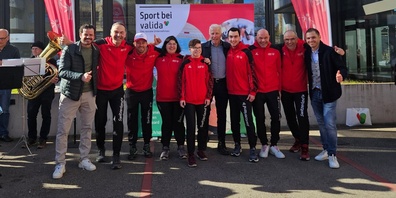 Tranquillo Barnetta (Präsident SOSWI St.Gallen), Jörg Köhler (Coach Ski), Andreas Bucher (Snowboard), Larina Büchler (Ski), Céline Schnyder (Ski), Mathias Gabathuler (St.Galler Stadtrat), Simon Oehler (Ski), Jean-Pierre Glauser (Snowboard), Martin Mock (Coach Snowboard), Martin Landolt (CEO Valida)