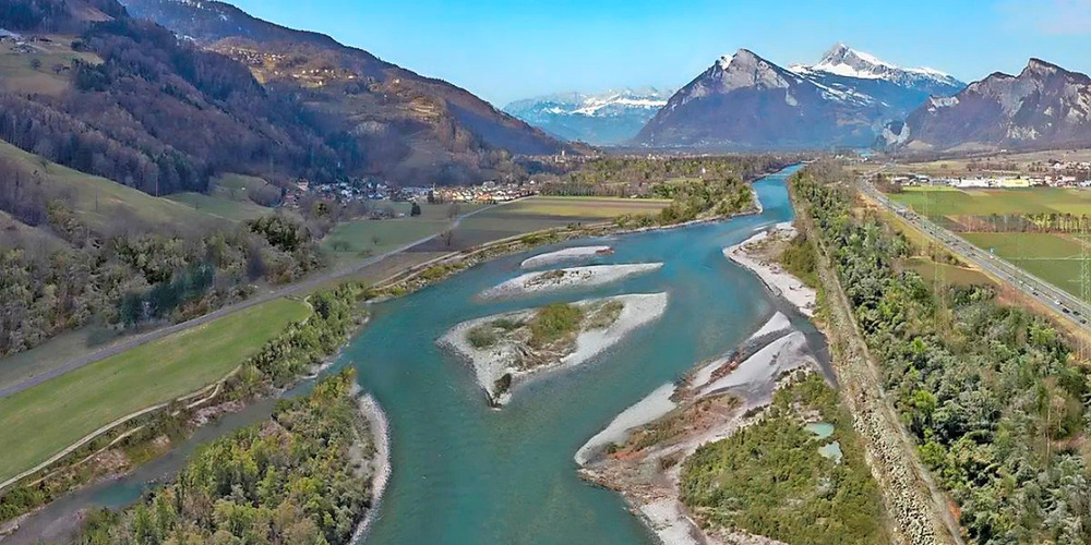 Visualisierung der geplanten Aufweitung bei Maienfeld/Bad Ragaz.