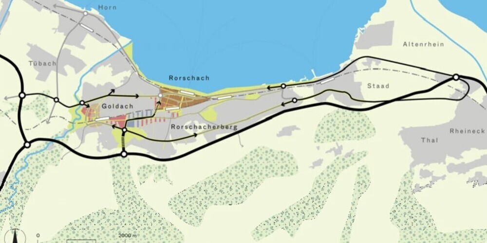Der St.Galler Kantonsrat hat am Dienstag einem neuen Autobahnzubringer sowie einer Kantonsstrasse im Raum Rorschach zugestimmt. (Archivbild)