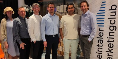 Die Informierten auf der RMC-Hauptversammlung: Margit Hinterholzer, Falk Liebnitzky, Simon Ender, Präsident Rico Köppel, Sacha Sapra, Willy Tanner 