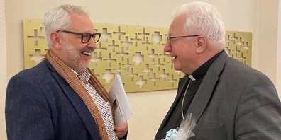 Da Pastoralamtsleiter Franz Kreissl (l.) und Bischof Markus Büchel ihre Aufgaben bald abgeben, findet eine Dankesvesper statt.