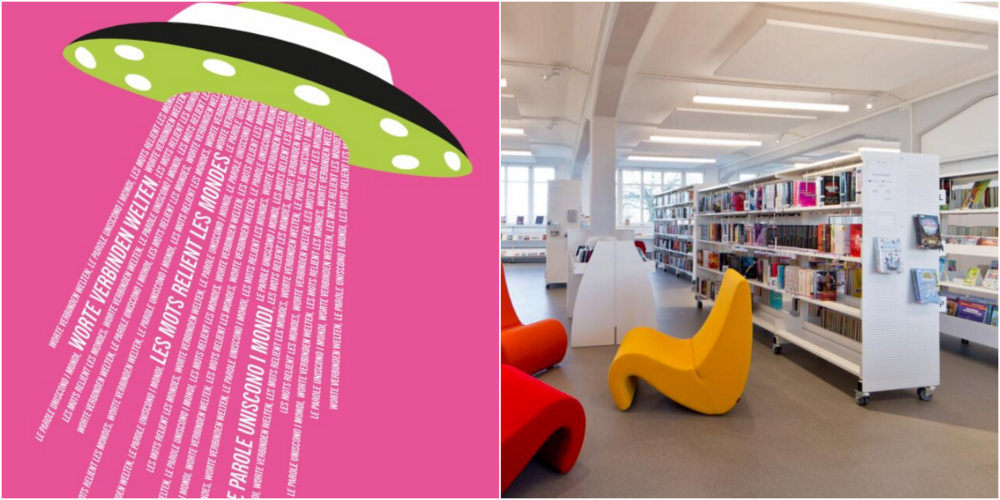 Biblioweekend 28. bis 30. März 2025, links im Bild Bibliothek Kirchberg.