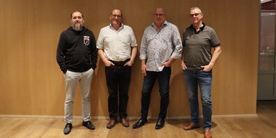 Der neue Vorstand (von links): Thomas Ledergerber (Events), Präsident Elmar Hardegger, Philipp Staerkle (Vizepräsident) und Placi Steger (Finanzchef).