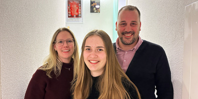 Leandra Wick, oben links Sereina Meienhofer  und rechts Christian Senn
