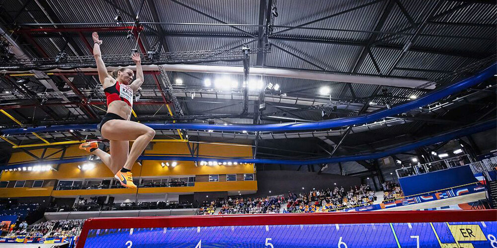 An der EM erzielte Annik Kälin mit 6,90 m Schweizer Rekord.