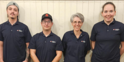 Die Neumitglieder von links nach rechts; Nico Arndt, Luca Herzog, Judith Zimmermann und  Rahel Hasler