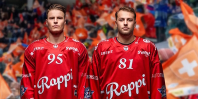 Lakers-Stürmer Tyler Moy (l.) absolvierte bislang 38 Spiele für die Schweizer Nati und Lakers-Verteidiger Iñaki Baragano deren 11.
