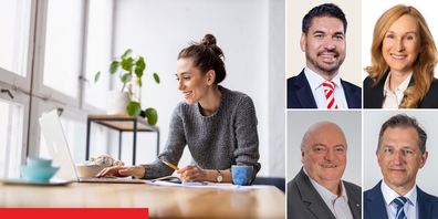 Ihre lokalen Expertinnen und Experten beraten Sie kompetent und ganzheitlich Peter Rüegg (Raiffeisenbank Rapperswil-Jona), Rolf Güntensperger (Raiffeisenbank Schänis-Amden), Daniela Kündig Brunschwiler (Raiffeisenbank Benken) und Modeste Jossen (Raiffeisenbank am Ricken).