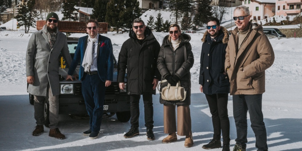 Von links: Gemeinderat Nando Oberli, St. Moritz Gemeindepräsident Christian Jott Jenny, Gemeindepräsident Roland Ruckstuhl, Gemeinderätin Sandrine Haas, Gemeinderat Nicolas Wälle und Gemeinderat Felix Baader