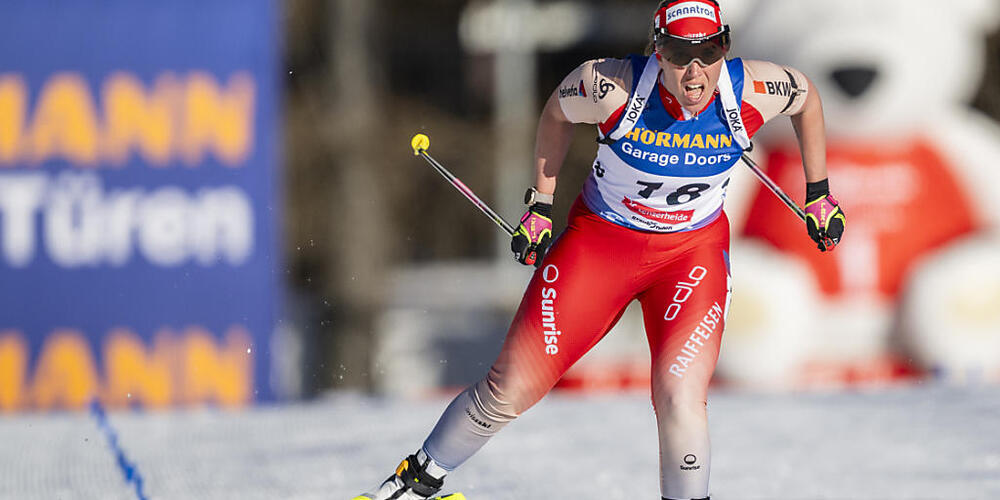 Biathletin Lena Häcki-Gross, hier am Dienstag auf der Lenzerheide, nimmt an den Winter-Militärweltspielen teil. (Archivaufnahme)