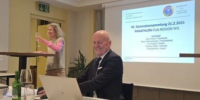 Präsidentin Jutta Röösli und Sekretär Thomas Müller führten durch die 42. GV des Panathlon Club Region Wil