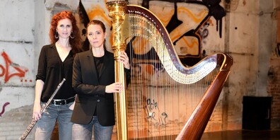 Im Bild v.l.: Barbara -Gabriella Bossert (Flöte) und Kathrin Bertschi (Harfe)