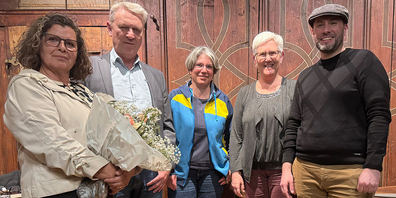 Hat ihre letzte HV als Präsidentin geführt: Monika Gauer mit Bernhard Hauser, Maja Widmer, Susanna Gienal und Serge Rosenthaler (von links).