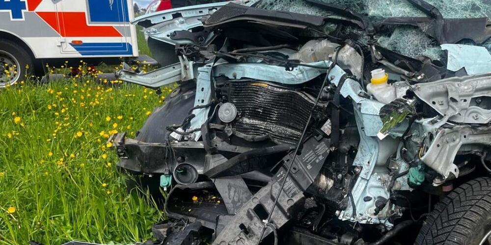 Ein Rega-Helikopter flog sie ins Spital. Der 41-jährige Unfallverursacher blieb unverletzt.