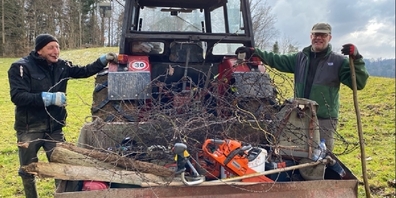 Landwirtschaft und Jagd im gemeinsamen Einsatz gegen Tierleid: Stacheldraht-Rückbauaktion im Jagdrevier Oberbüren, Februar 2022 