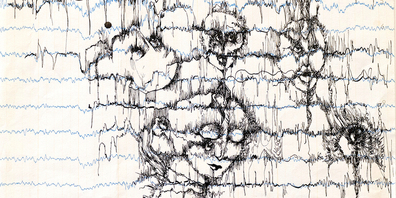 Bea Schweizer (1936–2011)  «5’ nach Pertranquil/ bewegt sich» , undatiert, Kugelschreiber auf Papier