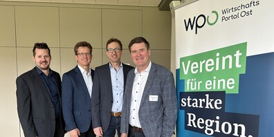 Im Bild v.l.: Michael Bebie und Willi Aurich (neu im Vorstand), Roman Habrik (verdankt) und Hansjörg Brunner (Präsident), Christof Oswald (abwesend).