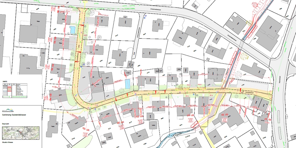 Die Sulzweidstrasse soll in Koordination mit dem Böggenbach saniert werden.