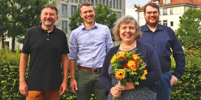 Die Kandidierenden der SP (v.l.): Robert Hegi (Schulrat), Luca Eberle (Schulpräsident/Stadtrat), Barbara Balimann (GPK), Thomas Dormann (GPK).