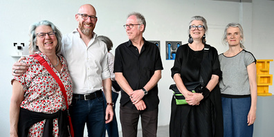 Das Kunstankaufsgremium: (v. l.) Martina Kalchofner, Rafael Schnyder, Thomas Muff, Anna-Brigitte Schlittler, Ida Dober. 