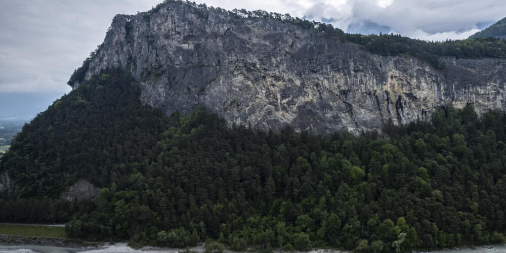 Blick auf den Alpenrhein am Ellhorn.