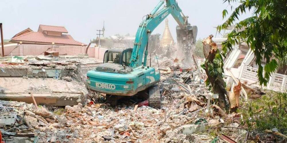 Trümmer prägen den Staat Myanmar nach dem schweren Erdbeben von Ende März 2025