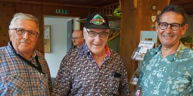 v.l. Ueli Mauerhofer, Präsident Model Train Club Toggenburg, Ruedi Frick, Eisenbahn-Fachmann und Toni Hässig, neuer Geschäftsführer der Erlebniswelt Toggenburg. 