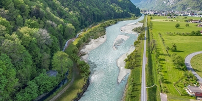 Visualisierung der künftigen Flussaufweitung Kundertriet in Mollis in der Gemeinde Glarus Nord (Projektstand Herbst 2024).