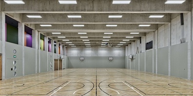 Die neue Doppelsporthalle der Schulanlage Lavater