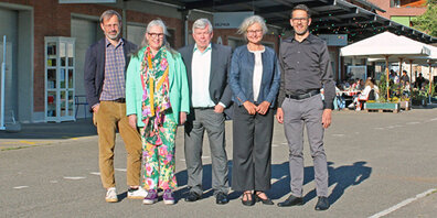 Der Verwaltungsrat der Zeughaus Uster AG (v.l.n.r.): Christian Zwinggi, Karin Lenzlinger, Gérard Jenni (Präsident), Barbara Thalmann, Philipp Kuhn.