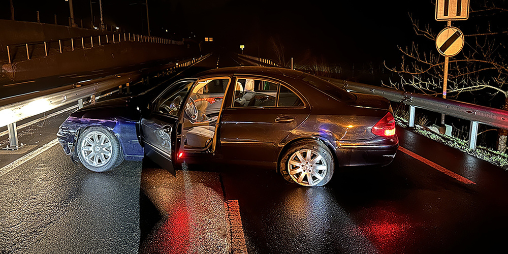 Das Unfallauto nach der Strolchenfahrt.
