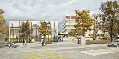 Visualisierung des Siegerprojekts von Gähler Flühler Fankhauser Architekten AG aus St.Gallen beim Architekturwettbewerb fürs neue BWZT.