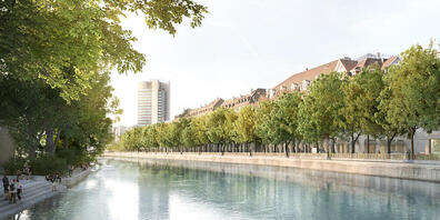 So soll es künftig am Neumühlequai aussehen. Die Stadt Zürich verzichtet aber auf die Fällung einiger alter Bäume.