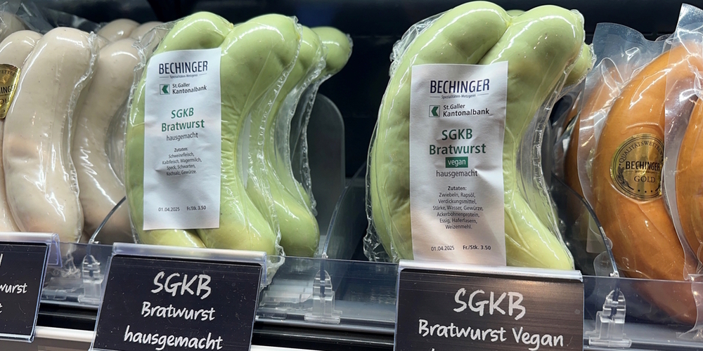 Die neue SGKB-Bratwurst ist heute Dienstag, 1. April 2025, zwischen 12 und 13 Uhr erhältlich.