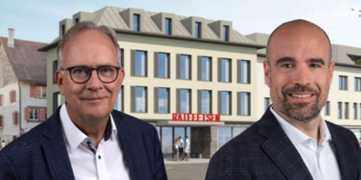 Reto Kirchhofer, der abtretende und Luca Randolfi der kommende (ab Juni 2025) Vorsitzende der Bankenleitung der Raiffeisen Zürich-Unterland