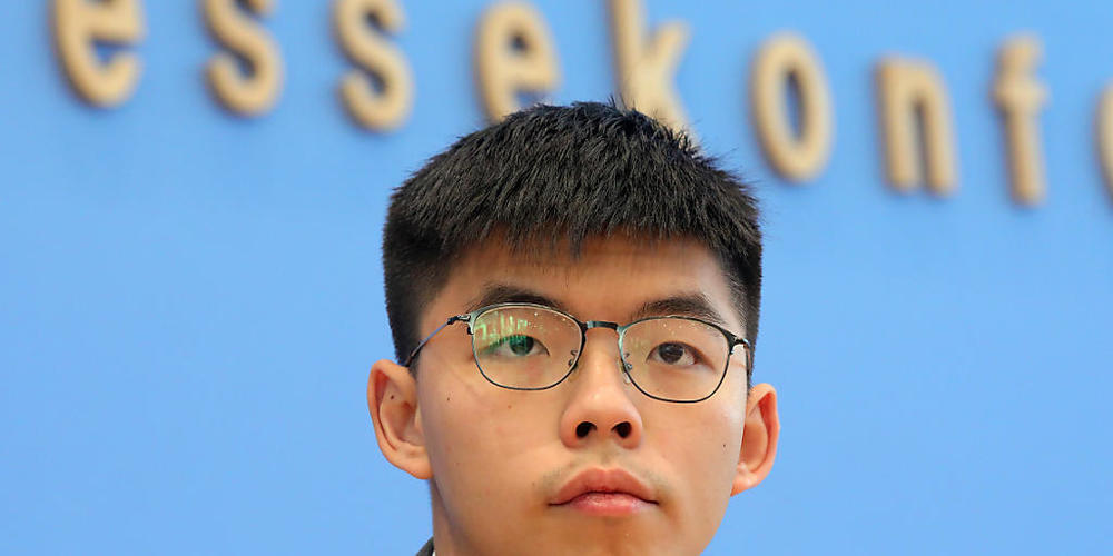 ARCHIV - Joshua Wong, Studentenaktivist in Hongkong und Generalsekretär der regierungskritischen Partei Demosisto, in der Bundespressekonferenz in Berlin. Foto: Wolfgang Kumm/dpa