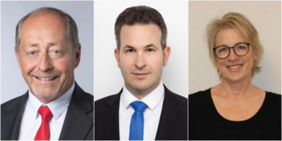 Walter Staub (FDP), Andreas Keiser (SVP), Manuela Tremonte (SP)