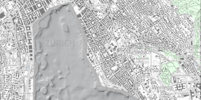 Das digitale Tiefenmodell der Zürichsees ermöglicht einen Blick auf den Grund des Zürichsees. In Tiefenbrunnen sind beispielsweise unterseeische Rutschungen sichtbar.