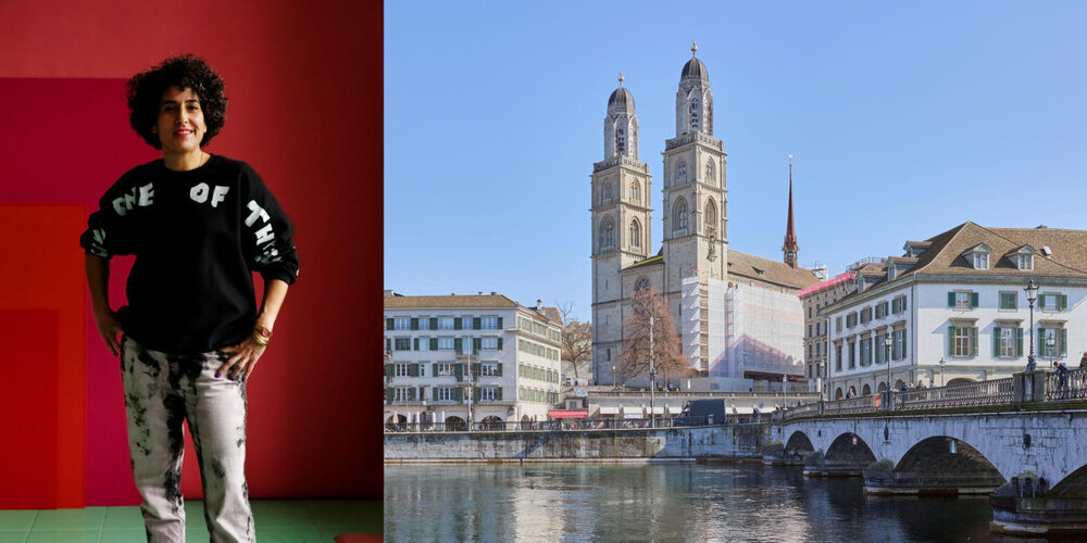 Die Zürcher Künstlerin Shirana Shahbazi wird das eingerüstete Grossmünster im Rahmen eines Kunst-und-Bau-Projekts bespielen. 