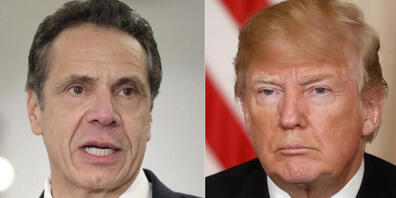 Der New Yorker Gouverneur  Andrew Cuomo (links) übt einmal mehr harsche Kritik an US-Präsident Donald Trump wegen dessen Verharmlosung der Corona-Pandemie. (Archivbild)