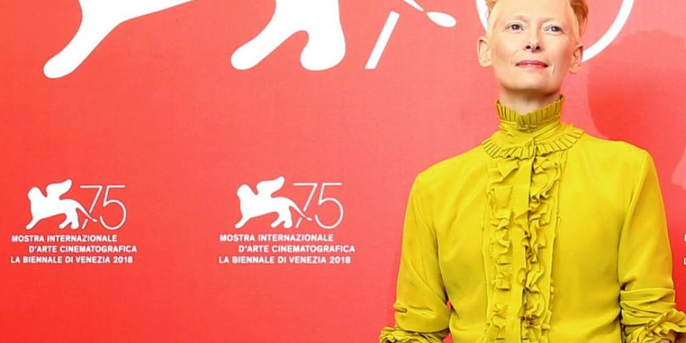 ARCHIV - US-Schauspielerin Tilda Swinton beim Filmfestival in Venedig im Jahr 2018. Foto: Joel C Ryan/Invision/AP/dpa