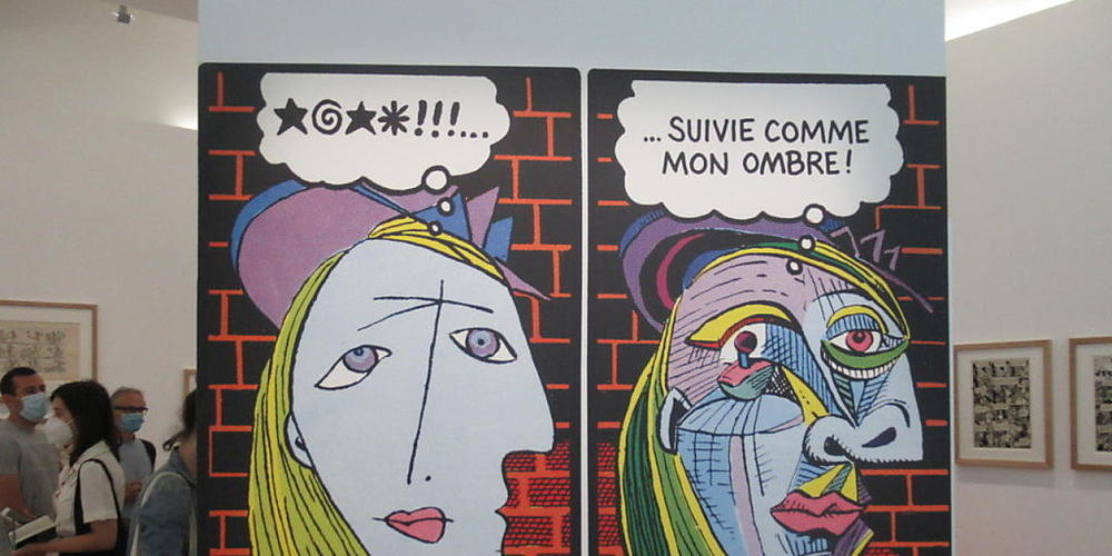 Im Pariser Picasso-Museum wird die Ausstellung «Picasso et la bande dessinée» (Picasso und der Comic) gezeigt. Foto: Sabine Glaubitz/dpa - ACHTUNG: Nur zur redaktionellen Verwendung im Zusammenhang mit einer Berichterstattung über die Ausstellung