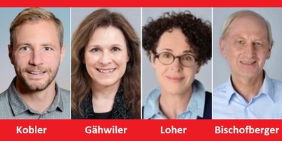 Die vier Bisherigen im Stadtparlament treten wieder an.