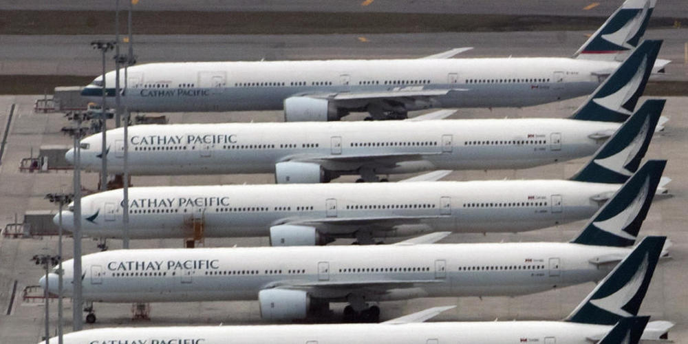 Auch die Flugzeuge von Cathay Pacific blieben wegen Corona grösstenteils am Boden: Bild vom 6. März 2020.