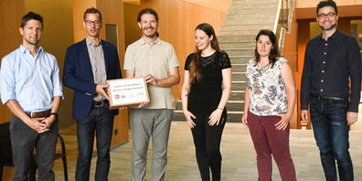 v.l.n.r: Stefan Eberhard (stv. Stadtschreiber), Thomas Furrer (Stadtrat), Daniel Kamm (SP), Astrid Marquardt (Grüne), Astrid Amiet (glp), Tobias Ueberlhart (glp)