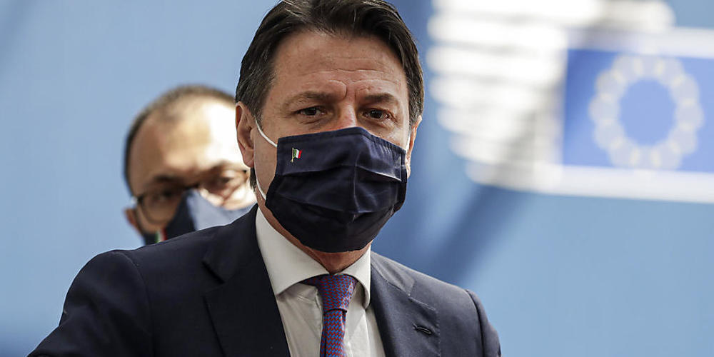 Giuseppe Conte, Premierminister von Italien, beim EU-Gipfel Mitte Juli. Foto: Stephanie Lecocq/EPA Pool/AP/dpa