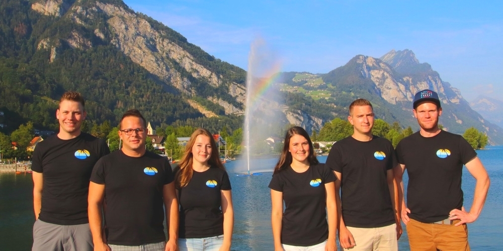 Das Organisationskomitee (v.l.n.r.): Sandro Gmür, Roman Thoma, Olivia Hug, Sarah Trachsel, Christian Keller, Simon Romer.